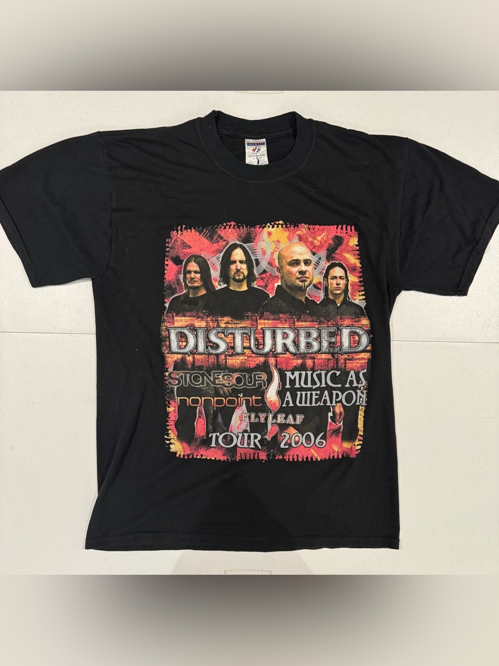 Vintage 2006 Disturbed Music as a Weapon Tour t shirt size medium